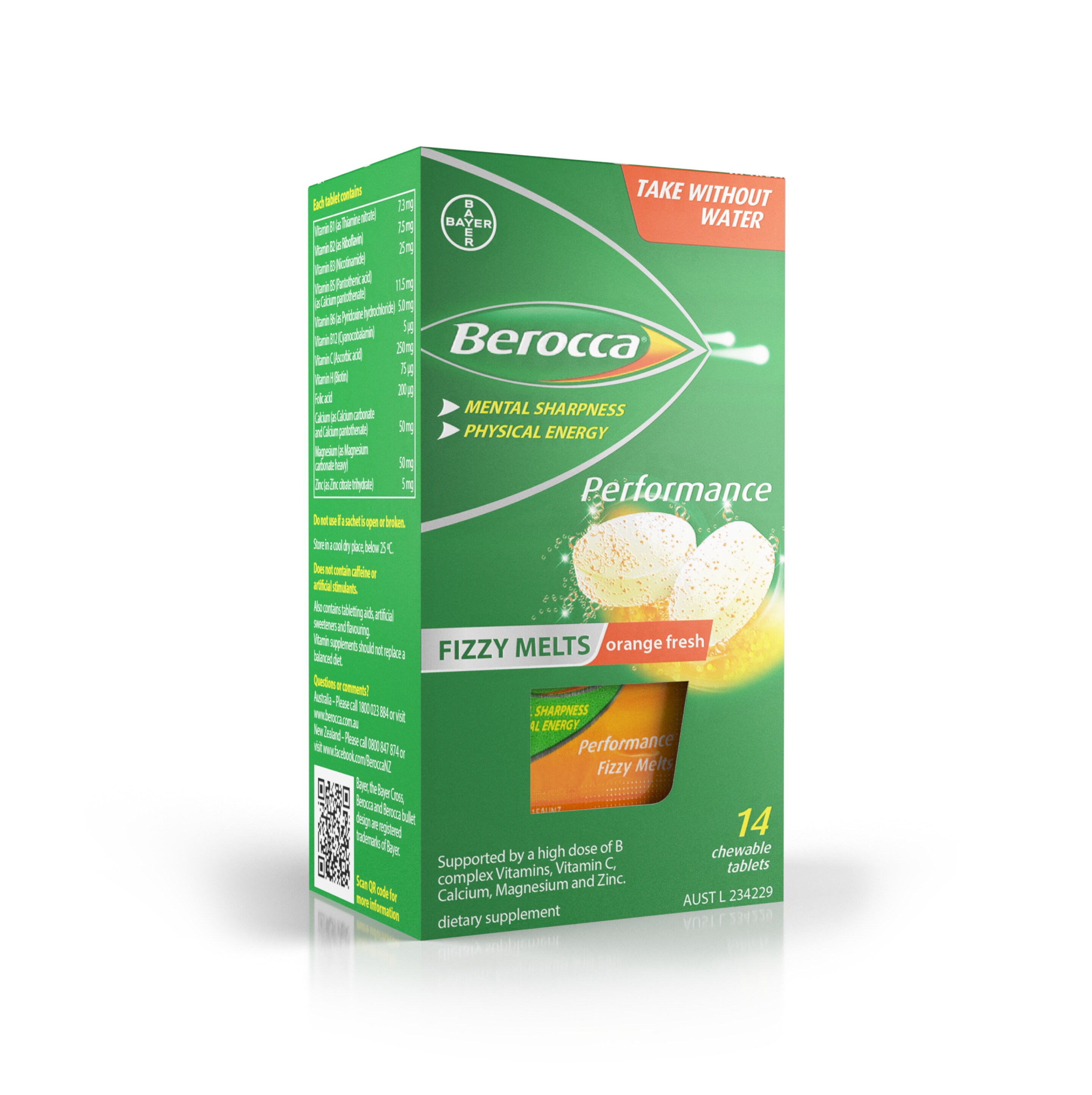 Berocca Fizzy Melts Tablets Orange